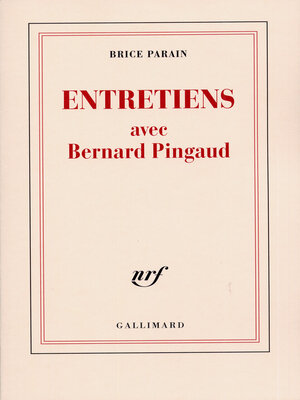 cover image of Entretiens avec Bernard Pingaud